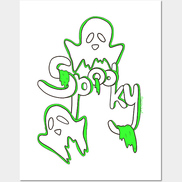 Spooky Ghosts with green slime Wall Art by Missing.In.Art